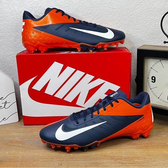 Nike Hyperfuse Vapor Elite Football Cleats Broncos Orange Blue Shoe 14 - Picture 1 of 12